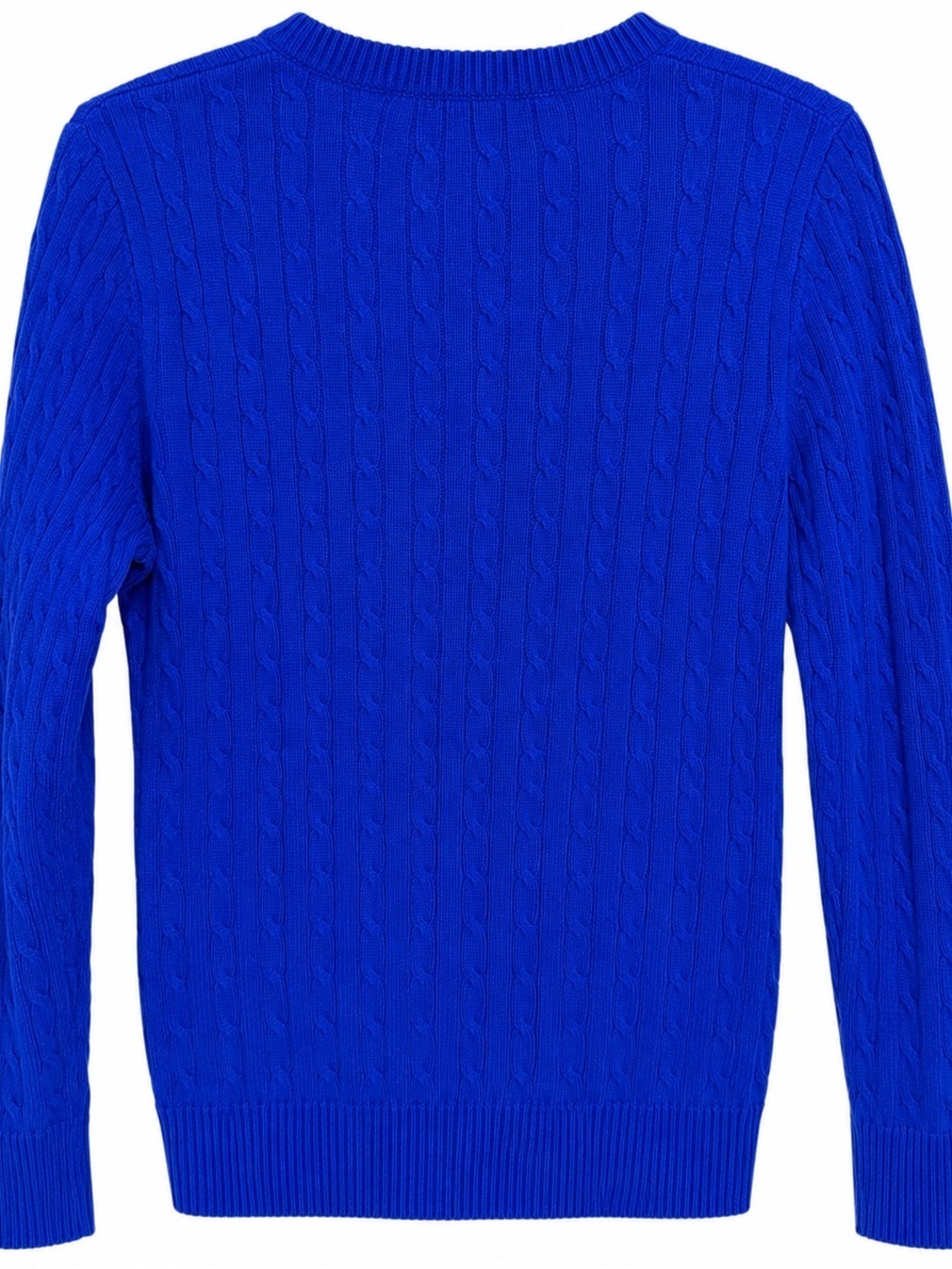 Karen Scott Cable Knit V-Neck Sweater Women's Small Blue Cotton Soft Knit - Picture 4 of 4